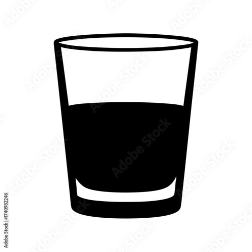 Illustration of a glass half full showcasing an unwavering sense of optimism