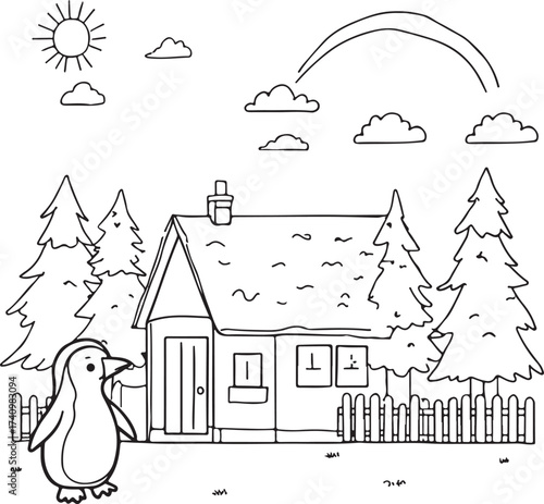 House coloring page for kids