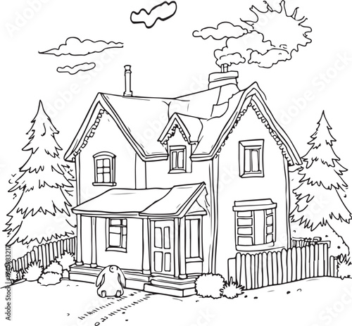House coloring page for kids