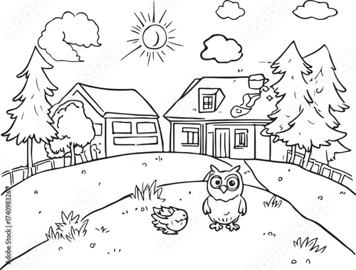 House coloring page for kids