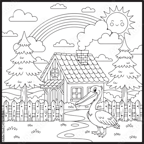 House coloring page for kids