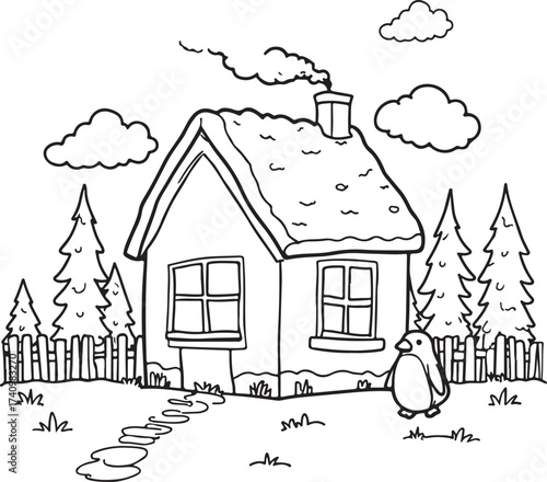 House coloring page for kids
