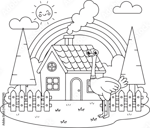 House coloring page for kids