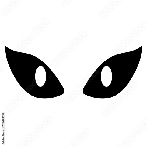 Pair of piercing eyes glaring intensely in black and white image