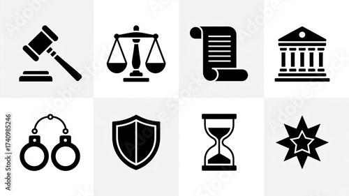Legal System and Authority Icons