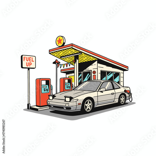 Street Racing jdm club. Car print design for t shirt print, poster, sticker, background and other uses. Racing club vector t-shirt print design. American racing