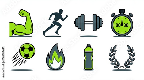 Sports and Fitness Training Icons