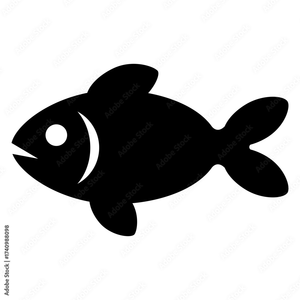Obraz premium Icono con silueta de pez