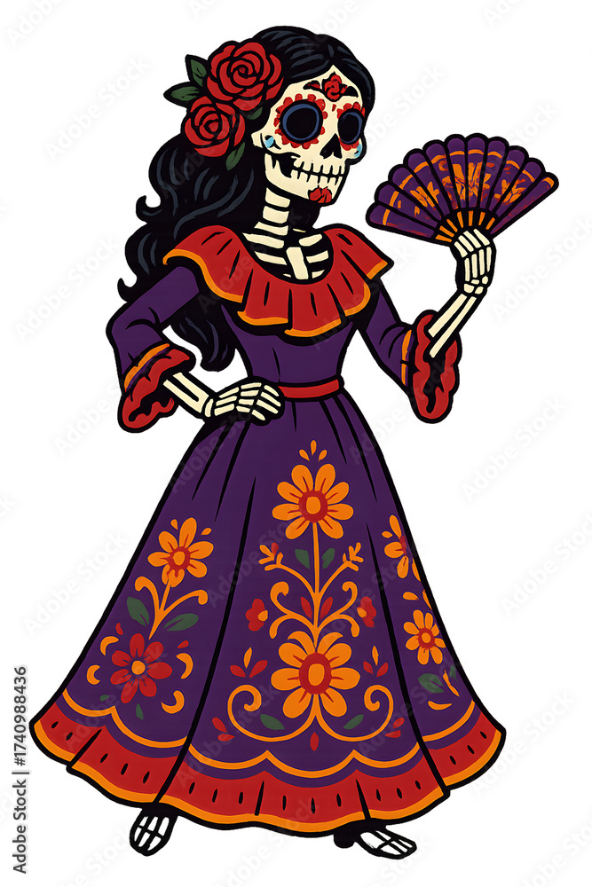 Obraz premium mexico death day horror illustration