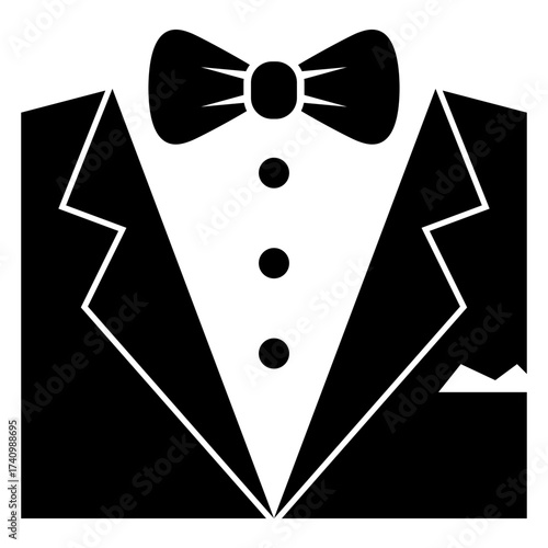 Icono smoking con corbata de lazo 