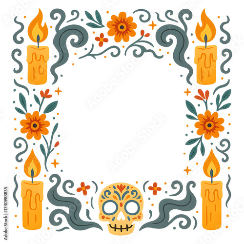 mexico death day square frame