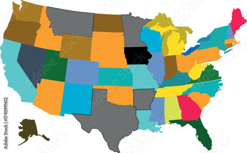 colours usa map