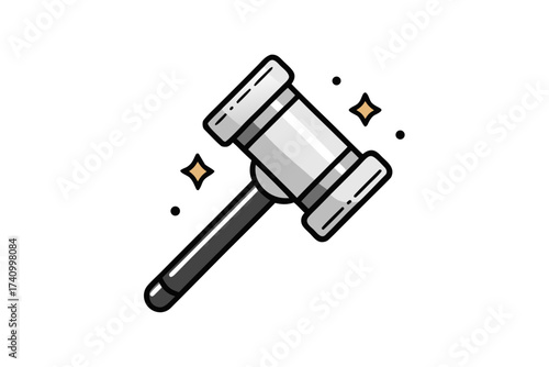 Ebay auction hammer icon with subtle sparkling effect
