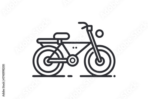 Electric bike icon clean outline minimalist motion vector