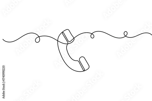 Call icon continuous one line drawing minimalist style isolated outline vector art
