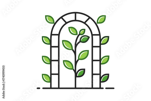 Plant trellis climbing vine minimalist thin garden icon
