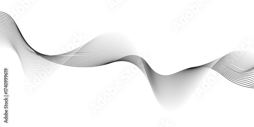Abstract grey wave line texture background,Wave with connecting dots and lines on a dark background.Wave with lines created using blend tool, digital frequency track equalizer,