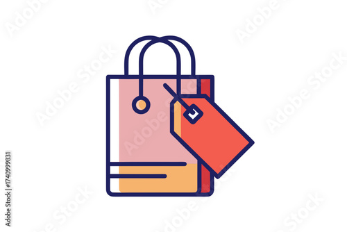 Shopping bag with price tag attached rules online store