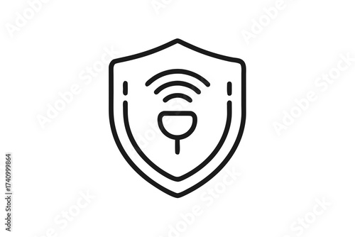 Signal bubble with shield accent indicating private secure