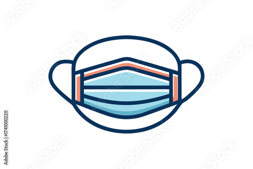 Surgical mask clean medical line icon rule icon