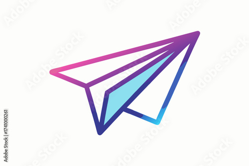 Telegram paper plane logo icon with gradient style