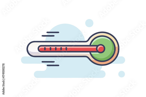 Thermometer with fever indicator icon rule icon