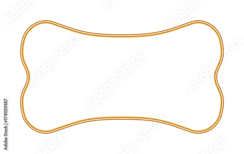 Simple uneven golden 3d frame. Realistic Indian border, window, islamic ornamental decorative element. Vector vignette for certificate, invitation, greeting card, decorative design