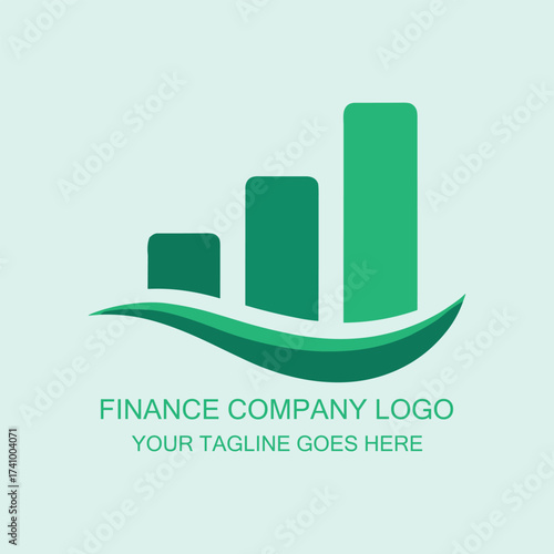 Finance Growth Bar Chart Logo – Modern Investment Company Branding