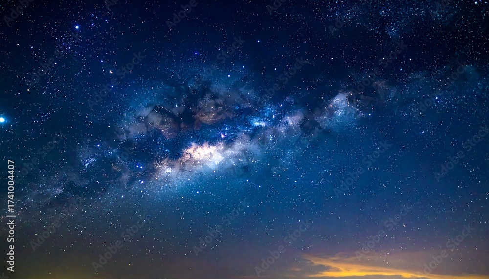 Fototapeta premium Vibrant Milky Way Galaxy Displayed in the Night Sky.