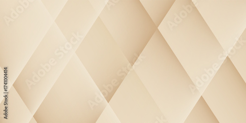 Modern abstract background with layered geometric diamond patterns in soft beige tones, ideal for luxury and corporate designs. vector illustration