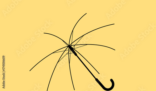 Umbrella without fabric and cloth, umbrella rod structure illustration