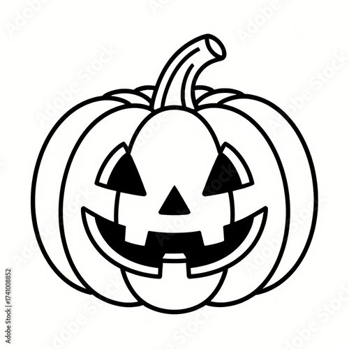 Wallpaper Mural cute halloween pumpkin line art Torontodigital.ca