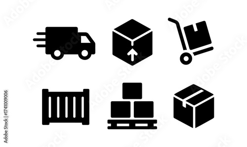 Comprehensive logistics icons collection for efficient transport and delivery design