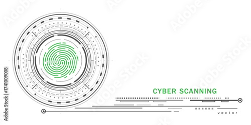 Fingerprint. Safety lock. Security access sign. Vector illustration .
