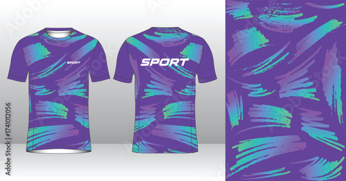 Professional running jersey template with modern geometric style for activewear