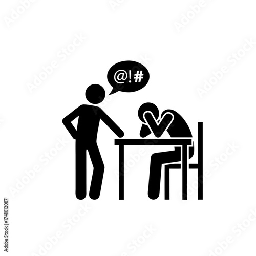 Stop Bullying A Powerful Symbol of Confrontation and Distress, Highlighting Verbal Abuse and Its Impact