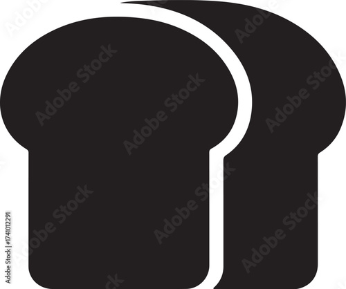 Two Slices of Bread Icon - Bakery & Breakfast Food Vector