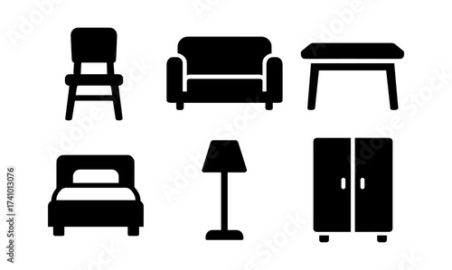 Minimalist furniture set for interior design projects