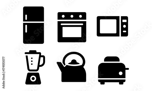 Modern kitchen appliance icons collection for design and decoration