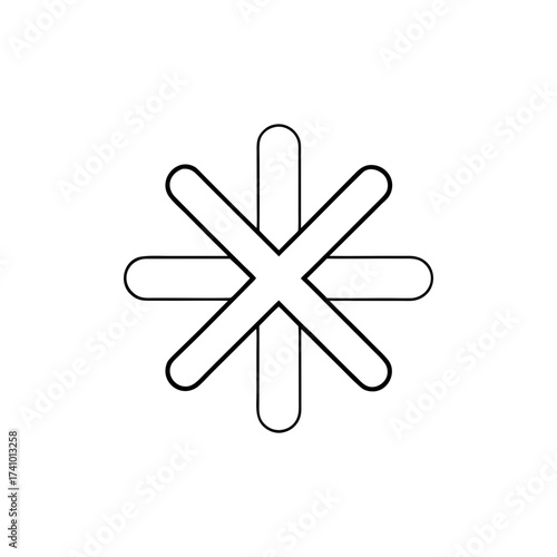 Minimalist line art cross mark icon vector illustration simple elegant graphic design element