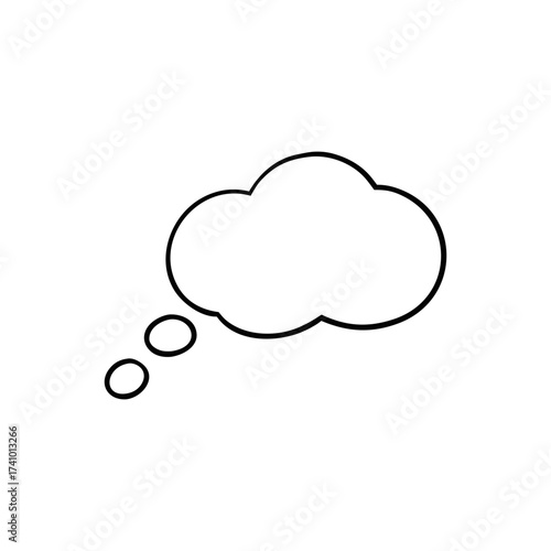 Minimalist line art thought bubble vector illustration scalable graphic idea concept