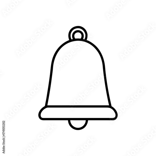 Minimalist black line art icon of a bell a simple elegant vector illustration for design