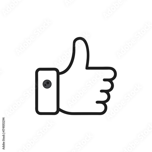 Minimalist line art thumbs up icon vector scalable graphic for approval and success