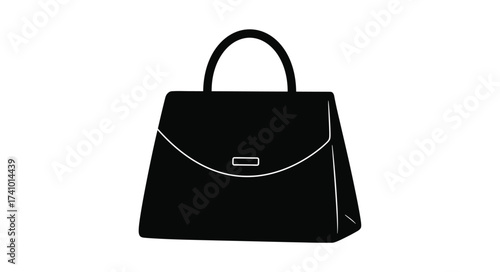 Elegant black patent leather handbag with silver clasp for fashionable women