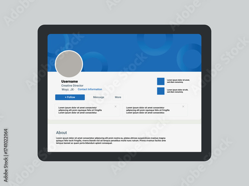 Linkedin flat design mockup, profile mockup presentation template