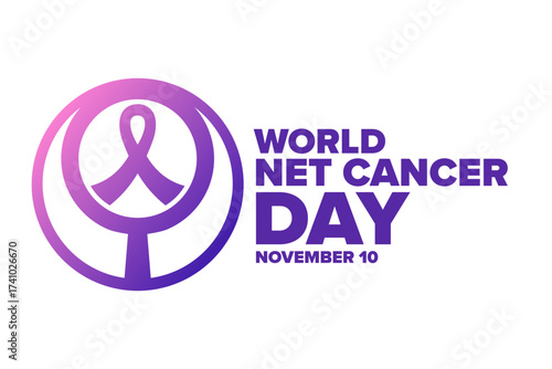 World NET Cancer Day. November 10. Template for background, banner, card, poster with text. Vector EPS10 illustration.
