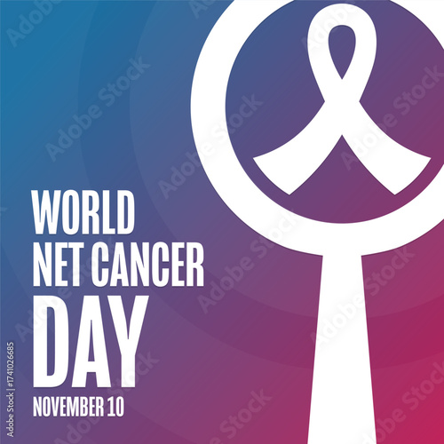 World NET Cancer Day. November 10. Template for background, banner, card, poster with text. Vector EPS10 illustration.