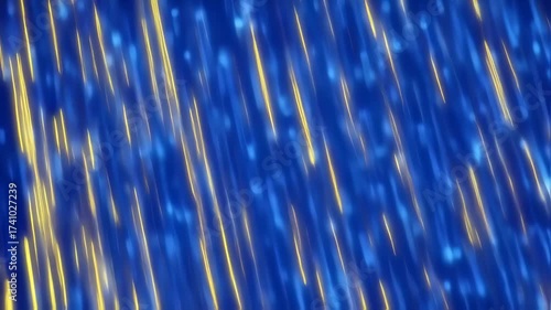 Abstract diagonal streaks of gold against a deep blue background