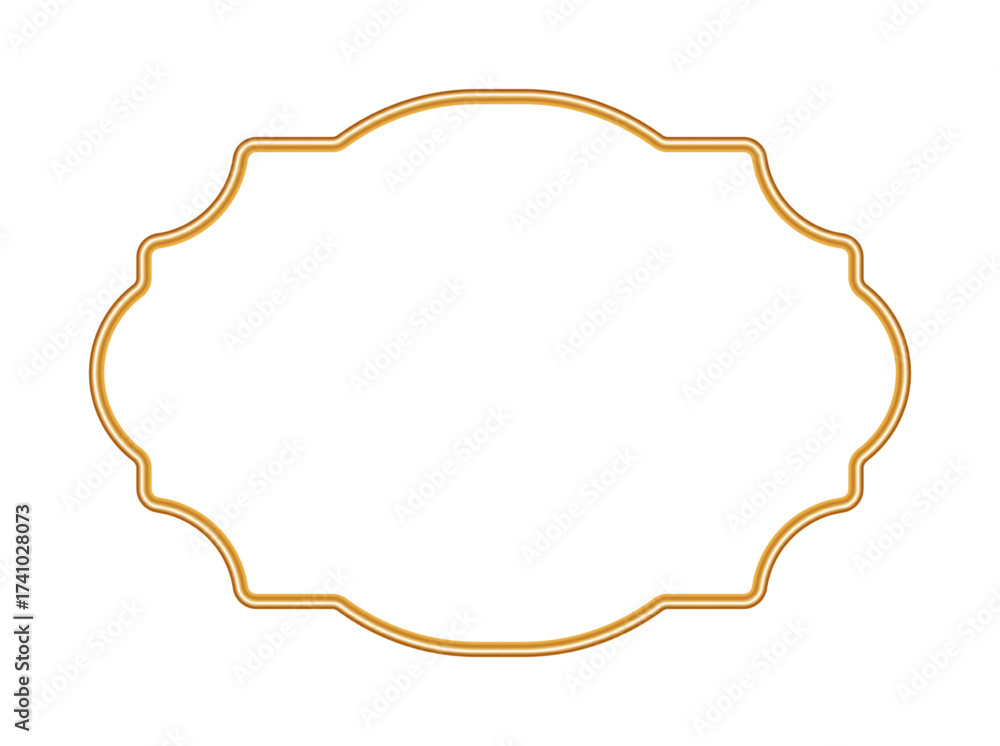 custom made wallpaper toronto digitalGolden luxury 3d frame. Ornamental border in oriental style. Indian decorative element. Luxury shining vignette, Arabic window. Vector for certificate, stamp, vignette