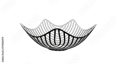 Modern wire fruit bowl isolated on transparent background